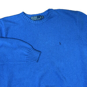 Polo Ralph Lauren Sweater Men's Size XL Blue Cotton Pony Crew Neck Pullover